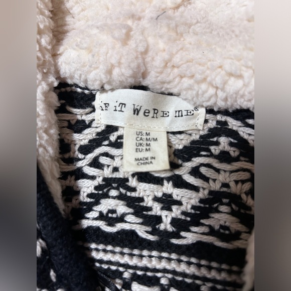 IF IT WERE ME Anthropologie Sweater Hoodie Cotton Wool Cream Black Isle Medium - Picture 3 of 14